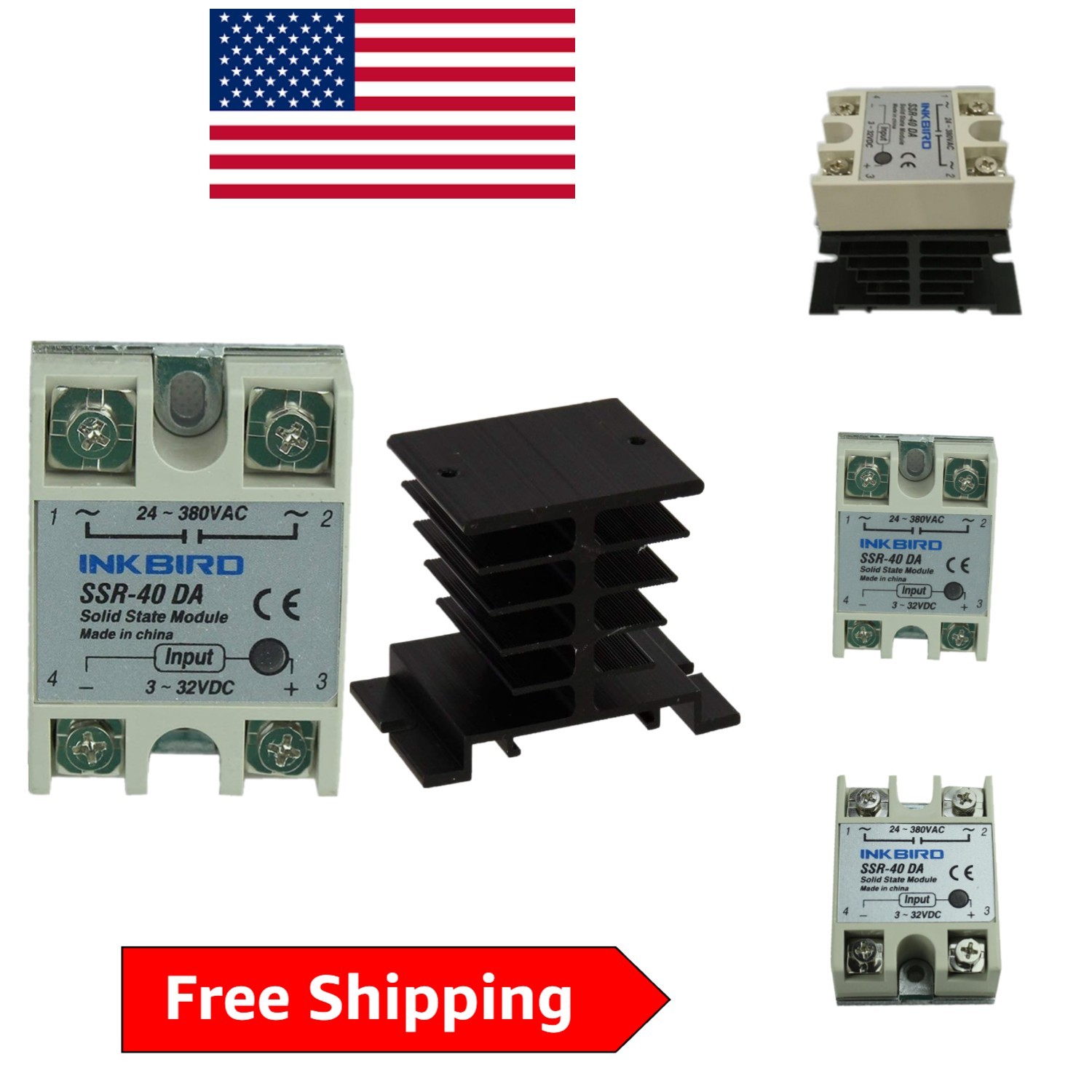 Versatile 40A Solid State Relay & Heat Sink for Efficient Temperature Control