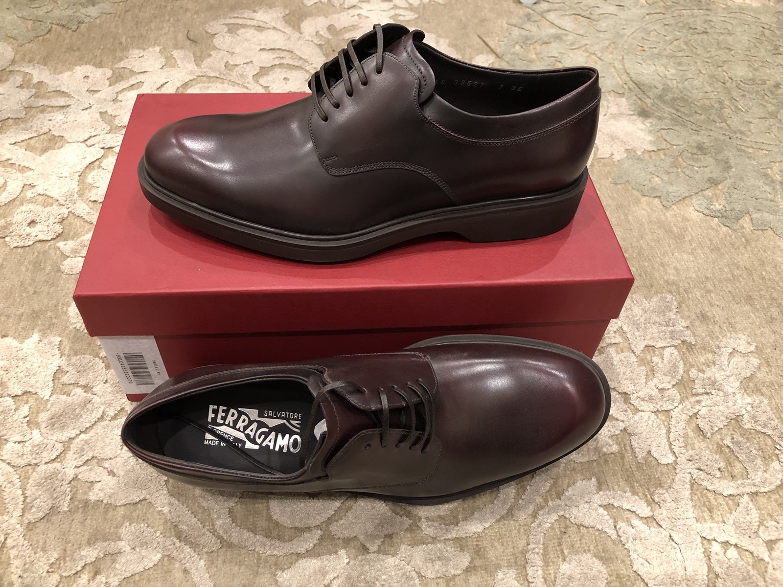 $695 New Salvatore Ferragamo Dark Brown Mens Shoes Size 8.5 US 7.5 EU 41.5 UK