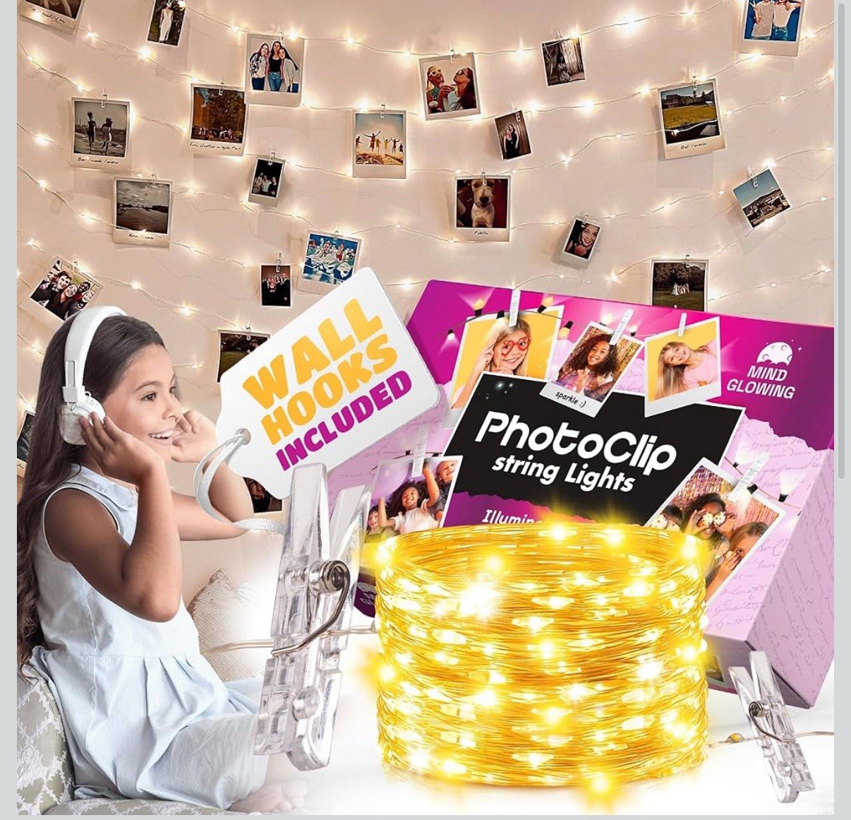 Mind-Glowing Photo Clips String Light - Warm White Fairy Lights with Clips New