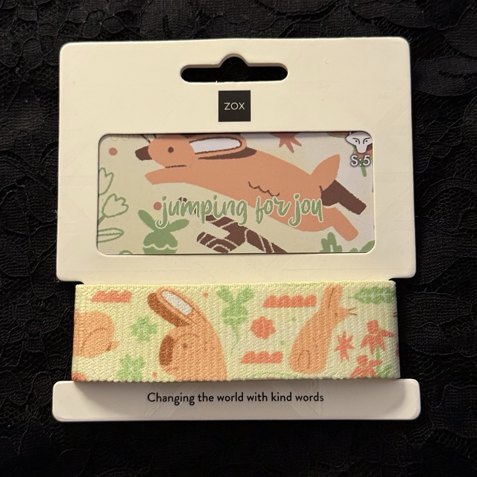 New! ZOX Strap *JUMPING FOR JOY S:5* Sz OS/MEDIUM Wristband with Card