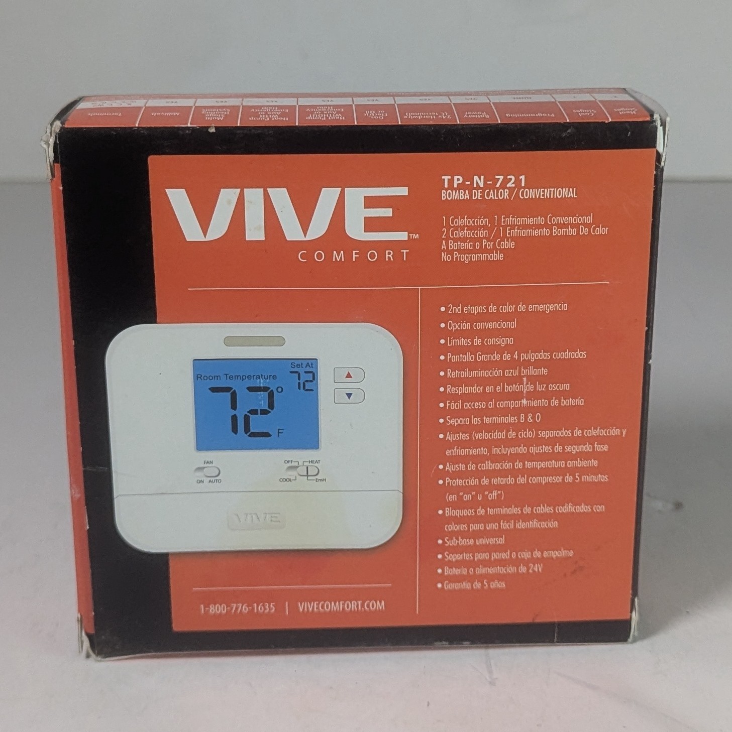 Vive Comfort TP-N-721 2H/1C Non-Programmable Thermostat