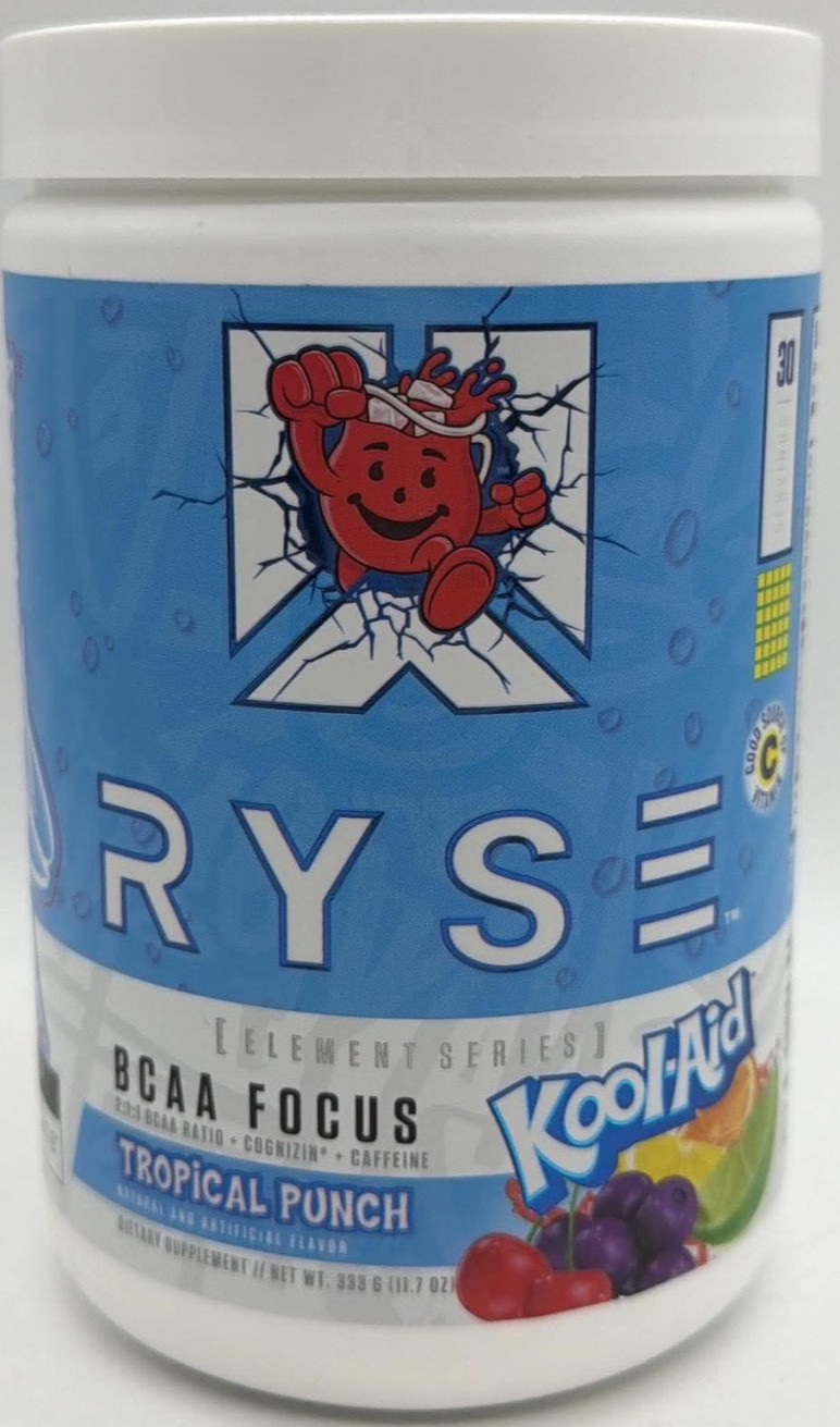Ryse Element Series BCAA Focus ~ Kool-Aid Tropical Punch ~ 11.7 OZ ~ EXP 10/26