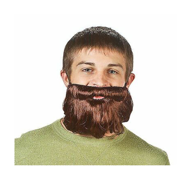 Adult Unisex Brown Medium Length Halloween DIY Costume Beard Accessory