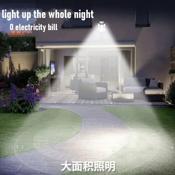 2PCS 99000000LM LED Solar Wall Light Commercial Dusk To Dawn Outdoor Street Lamp