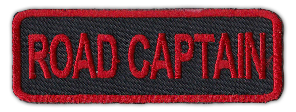 Motorcycle Jacket Embroidered Patch - Road Captain - Rank, Position - Red/Black