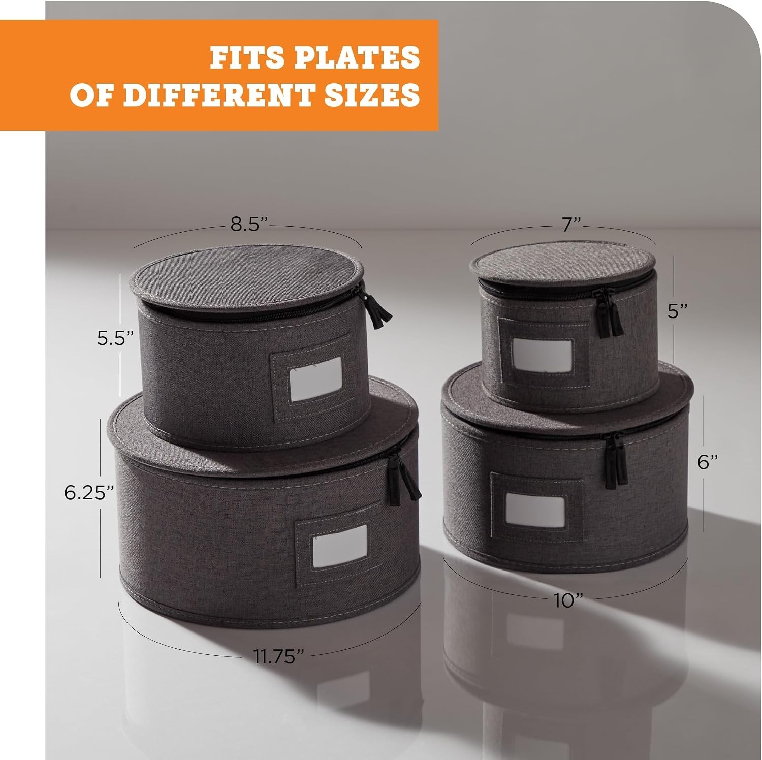 Luxury Gray China Storage Boxes with Dividers – Ideal for Dinnerware Protection