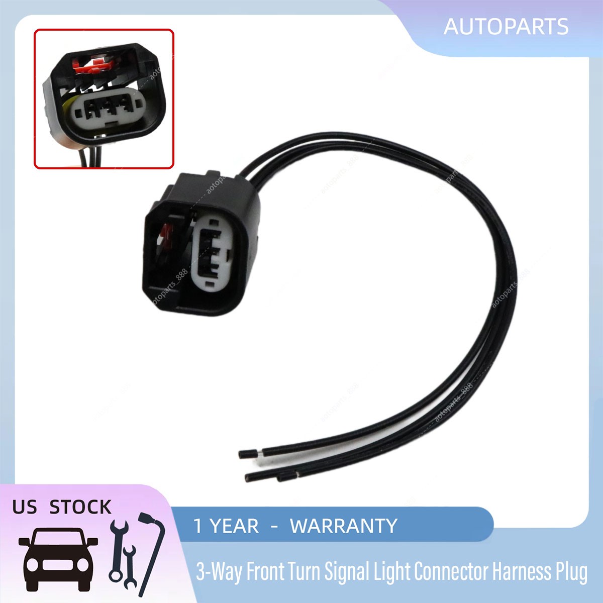 Front Turn Signal Light Harness Plug Connector For Jeep Patriot 2009-17 645-943