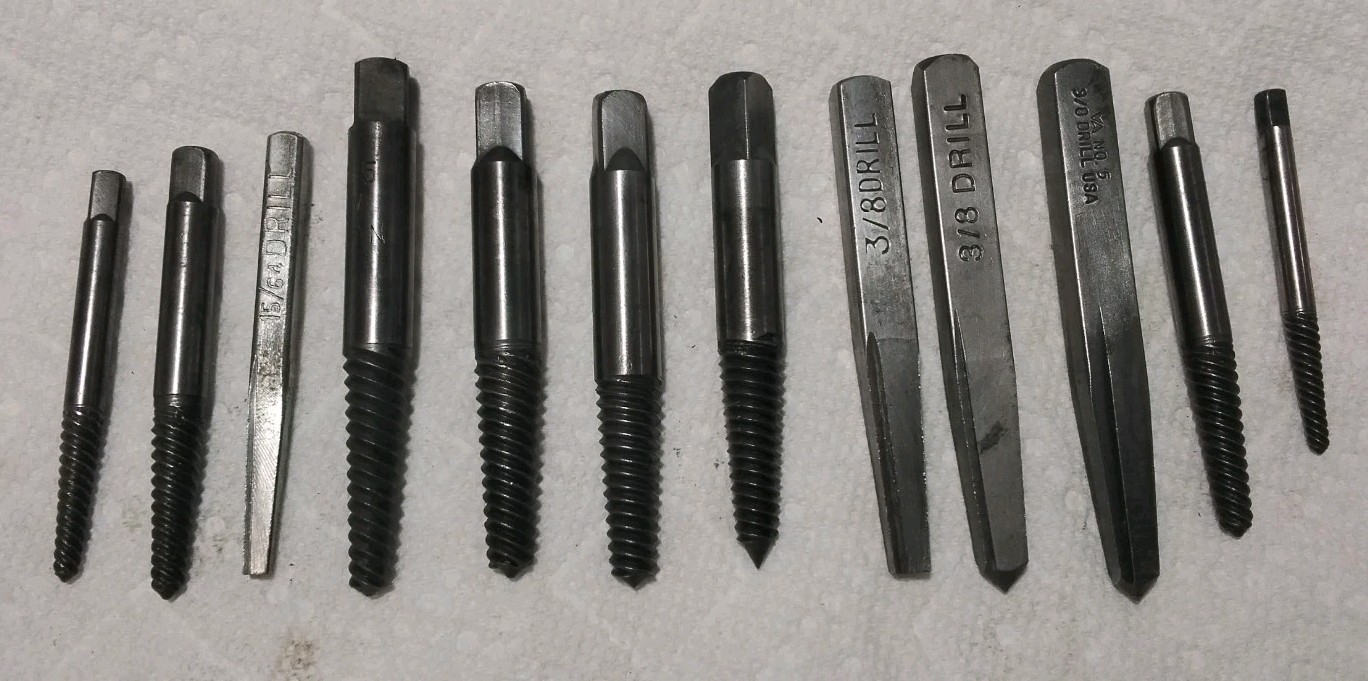 12PC ASSORTED SIZES &BRANDS #2-3-4-5 SCREW EXTRACTOR SET " NEW "