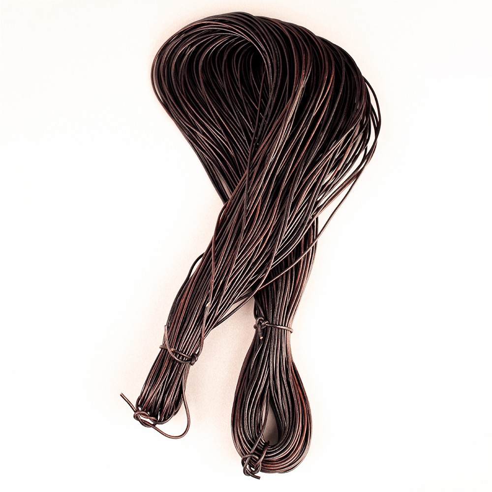 HILASON Thin Round Genuine Leather Cord Thread Lacing 2 Ft and 3 Ft Lengths