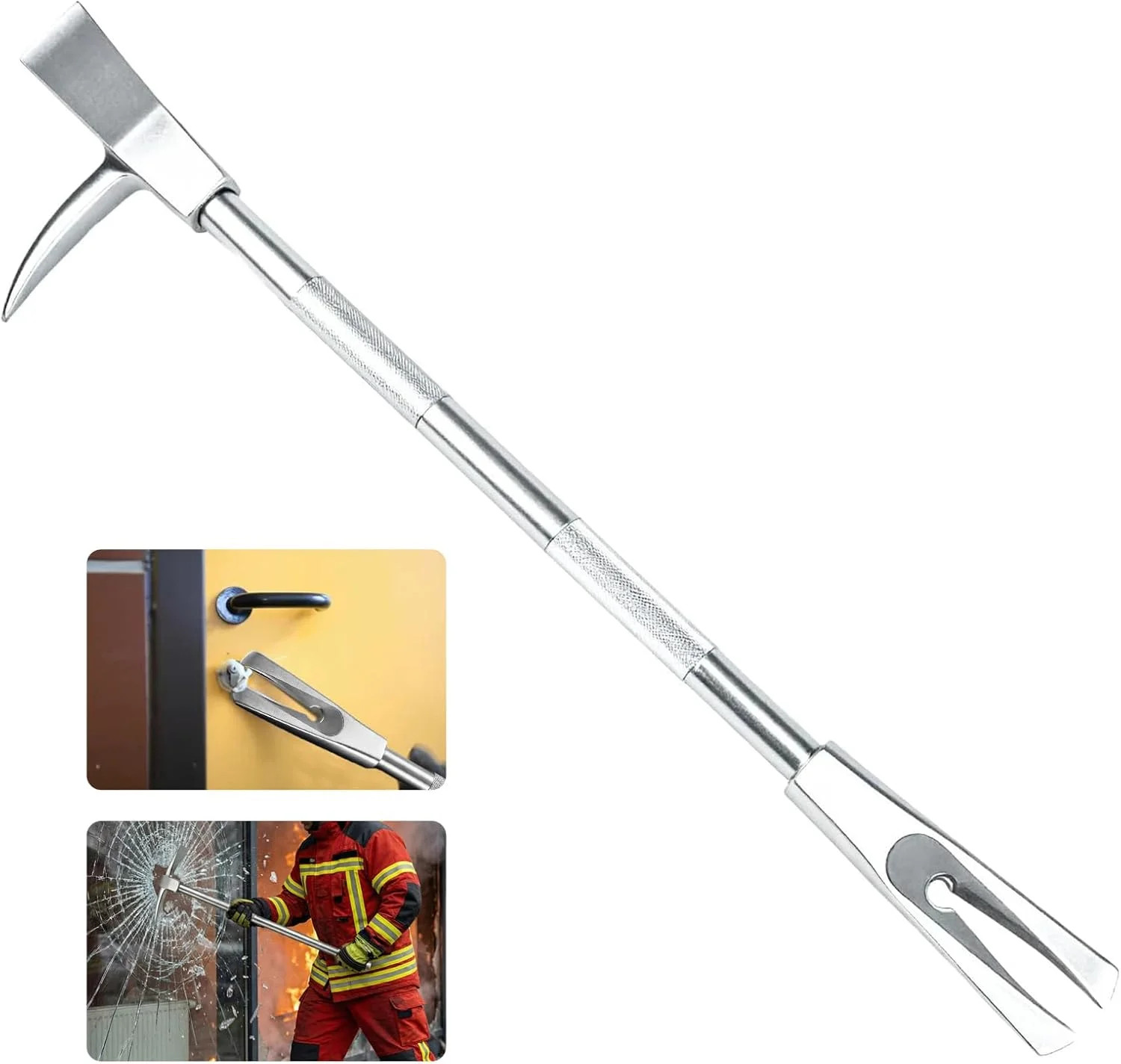 30 Inch Halligan Bar, Carbon Steel Halligan Tool with Pike, Duckbill and Recesse