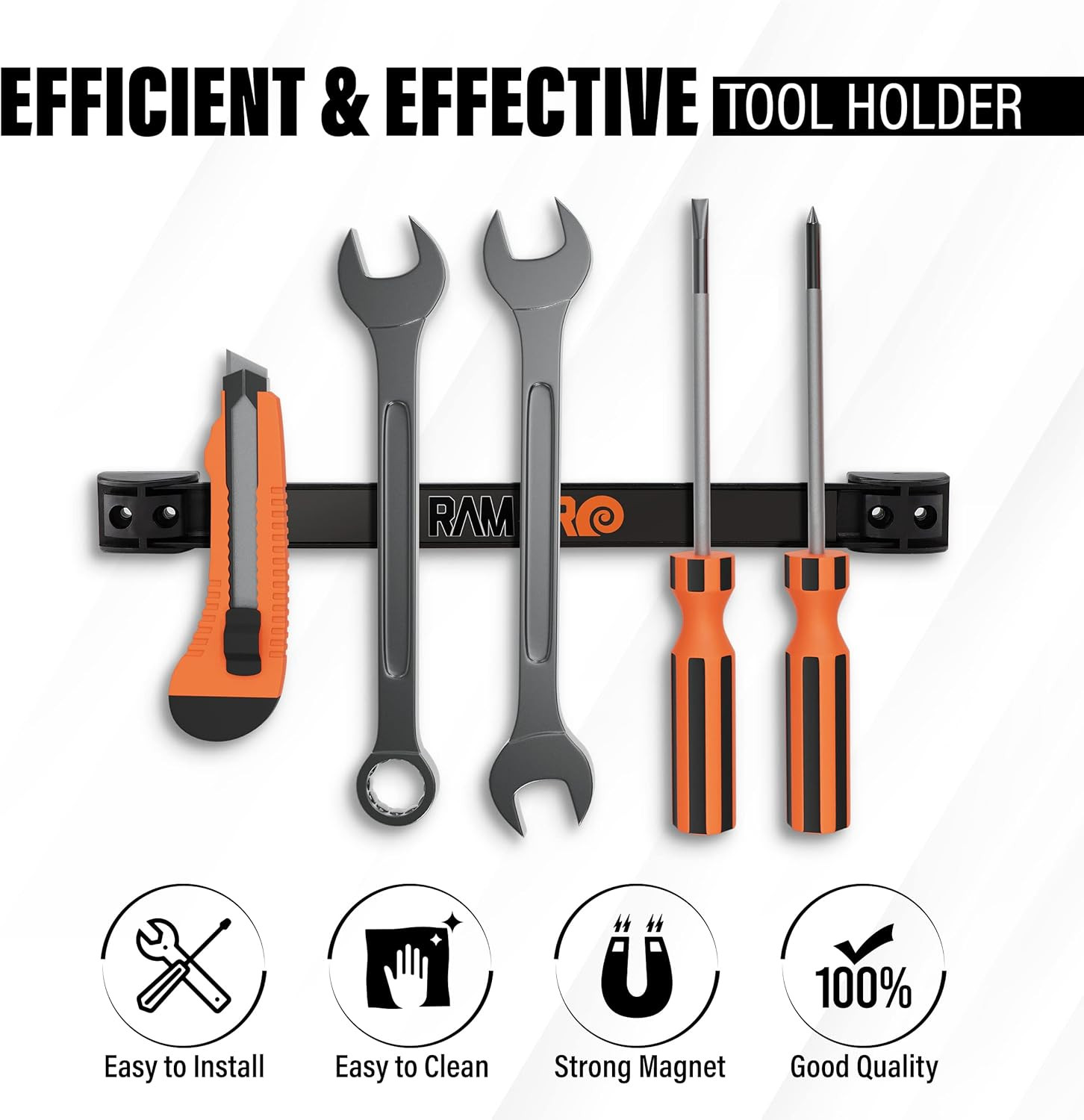 2-Pack 12" Magnetic Tool Holder Strip for Organizing Tools