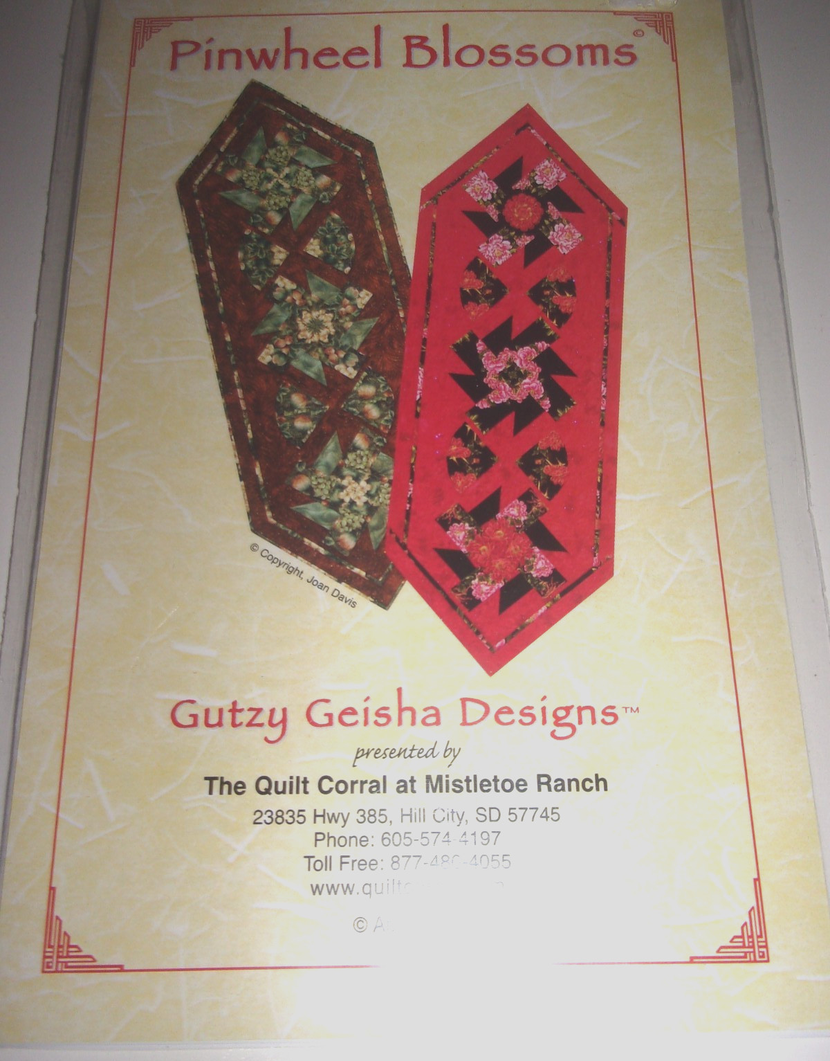 GUTZY GEISHA DESIGNS "PINWHEEL BLOSSOMS" QUILT PATTERN