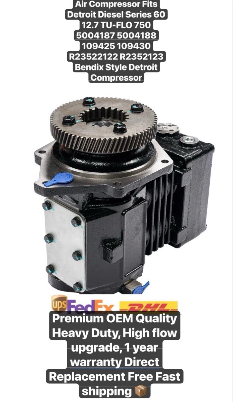 ✅ Detroit 60  Air Compressor 5004187 5004188 109425 109430 R23522122 R2352123