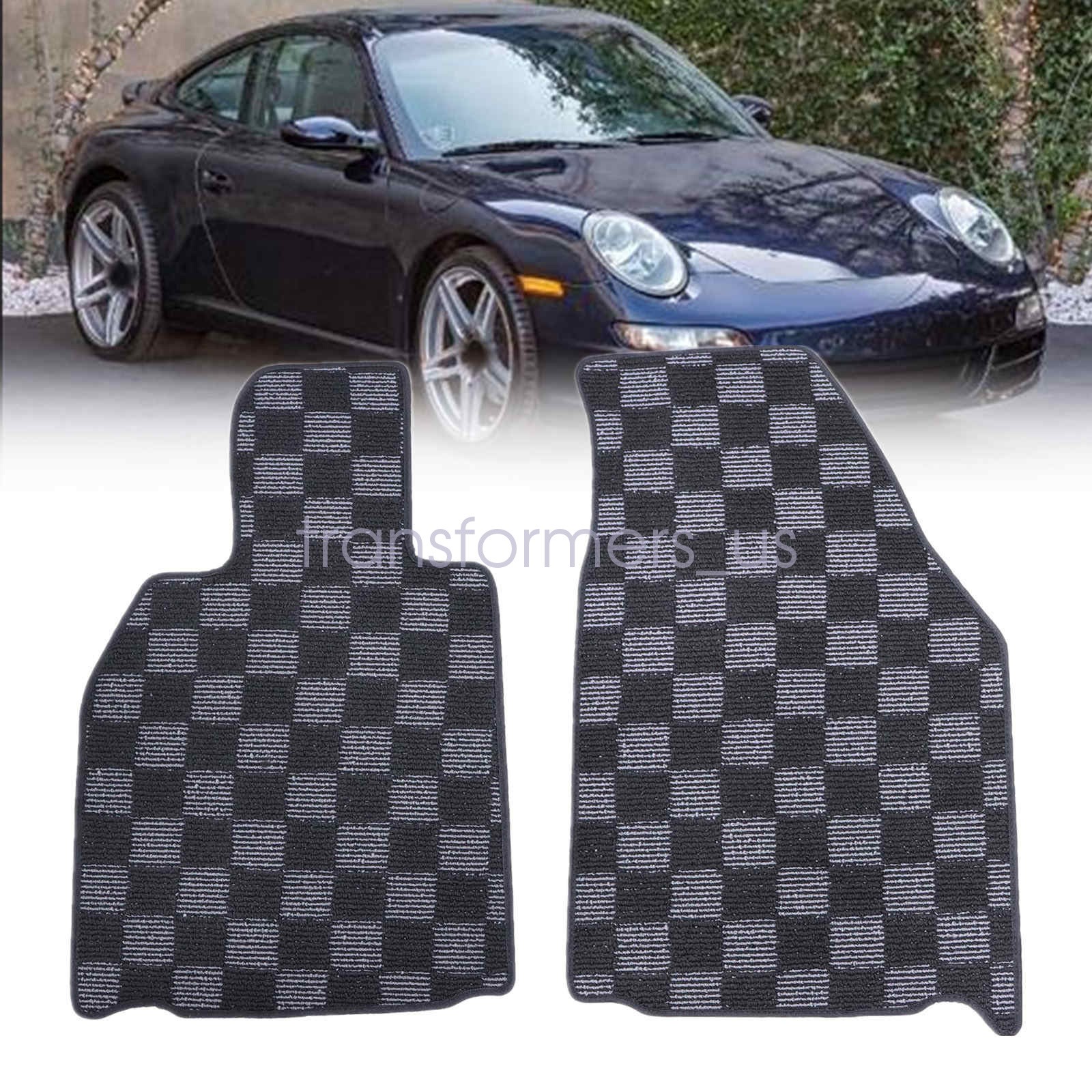 1997-2006 For Porsche 911 996 Replacement Checkered Flag Carpet Floor Mats NEW