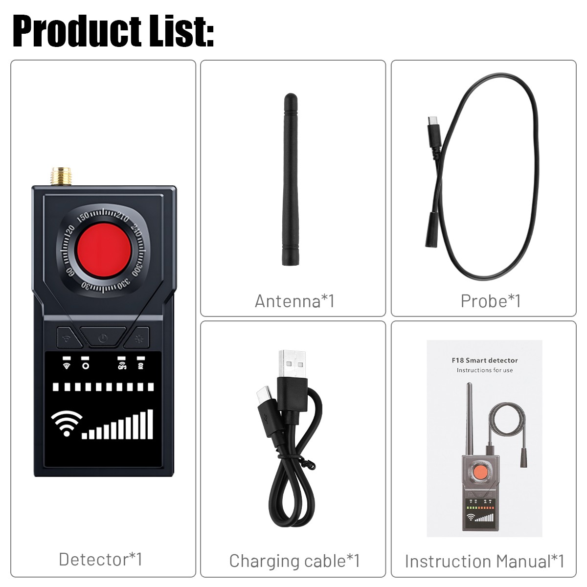 Wireless RF Detector Anti Spy Camera GSM GPS Bug Tracker Finder Scanner Device