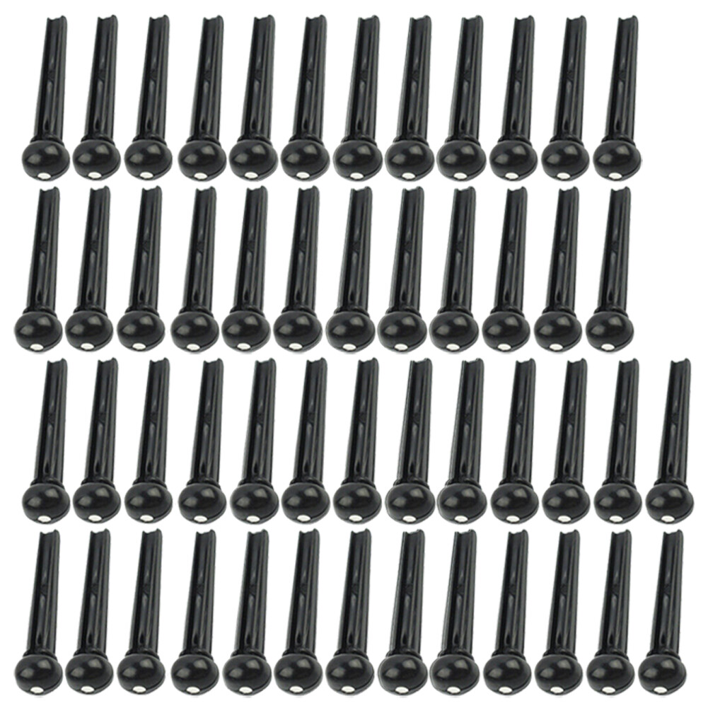 50 Pcs Black Acoustic Guitar Bridge Pins Pegs String Nail End US STOCK