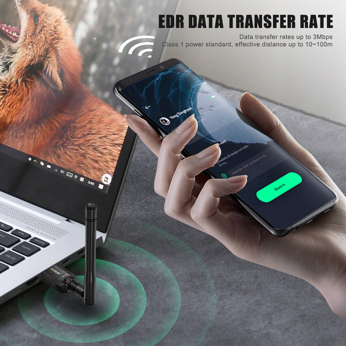 USB Bluetooth 5.1 Adapter 100M Long Range Bluetooth Dongle EDR For PC & Desktop