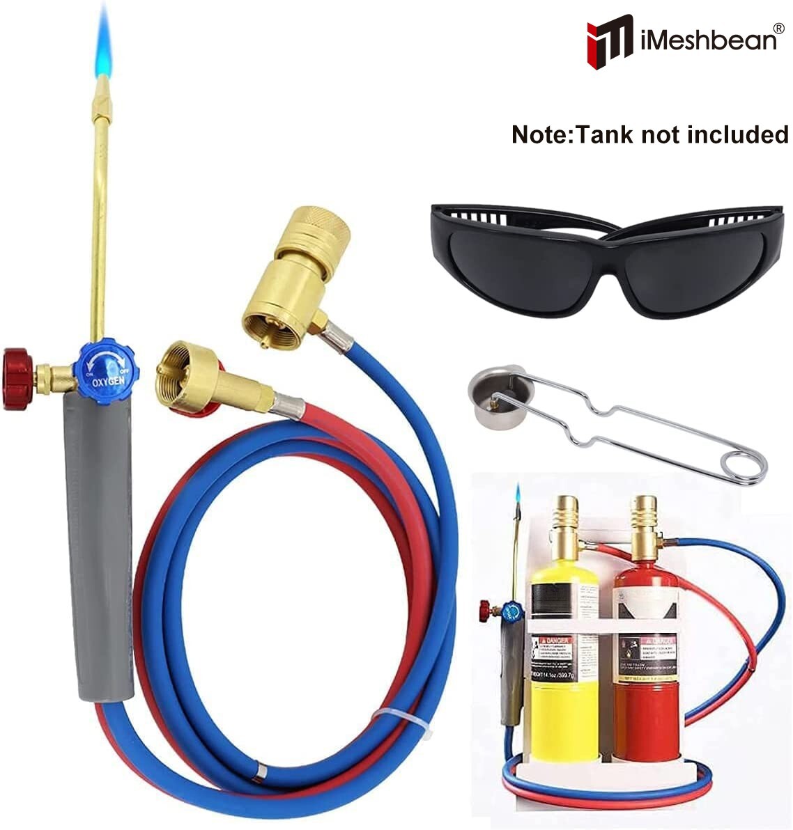 Oxygen MAPP Torch Kit Portable Cylinder Metal Stand for Soldering Brazing Sparke