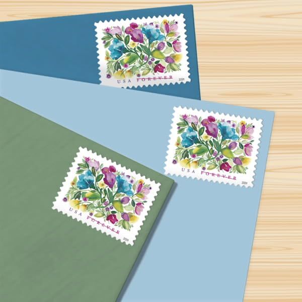 Celebration Blooms Forever Stamp Floral Design Wedding Invitation Mail 80 Cha...