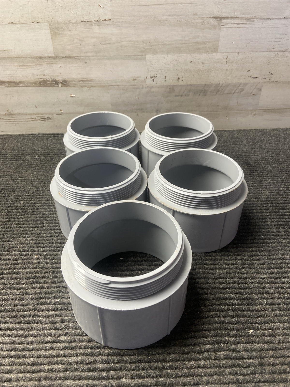 Lot of 5 Cantex 5140112 - 4" PVC Male Conduit Terminal Adapters