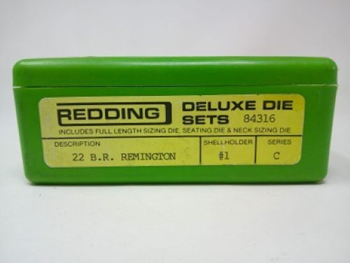 REDDING DELUXE DIE SET.  .22 BENCH REST REMINGTON PART# 84316.  SERIES C. USED