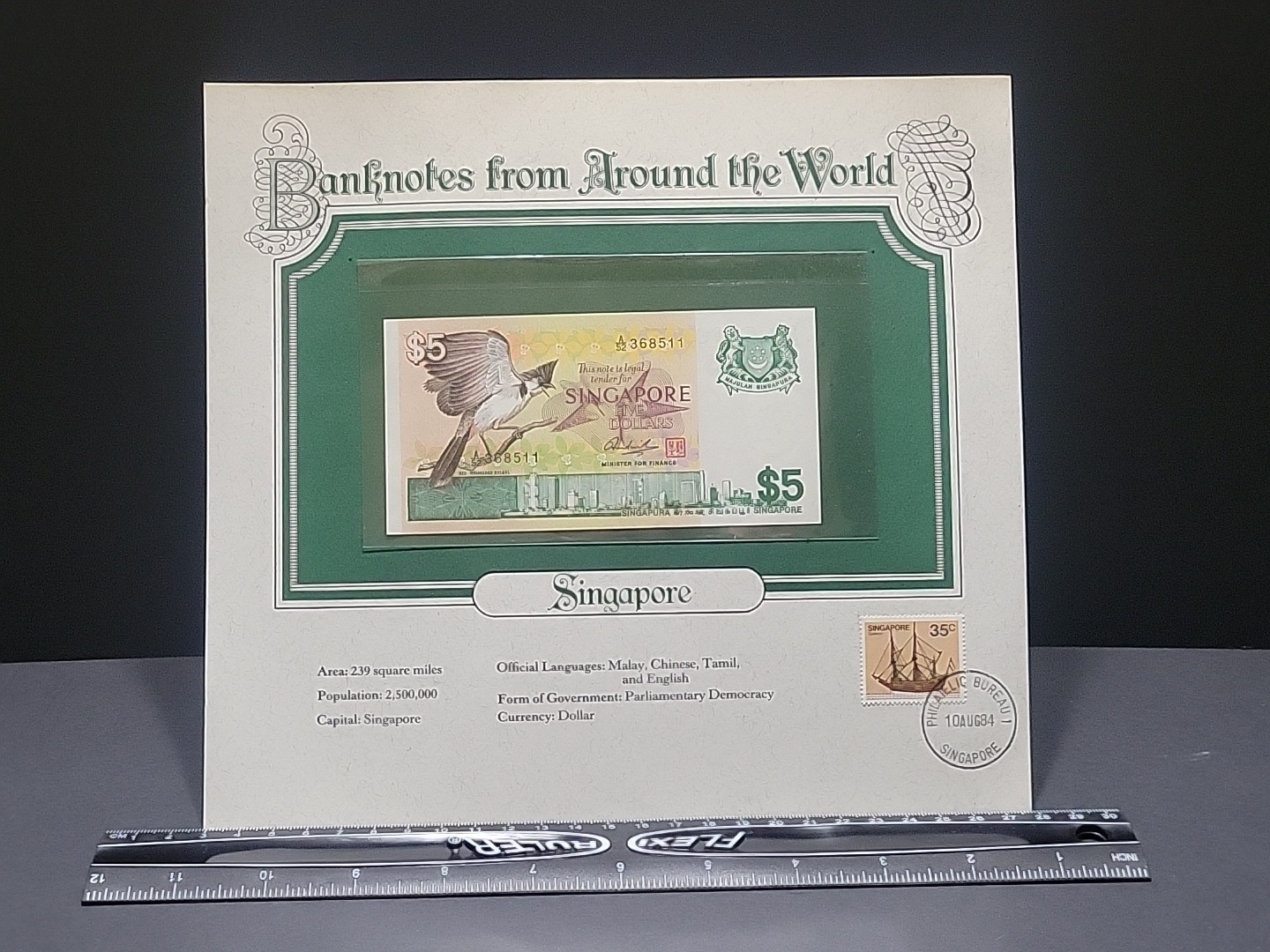 🇸🇬 World Banknotes Singapore 5 dollars 1976 P-10 UNC 060825-1