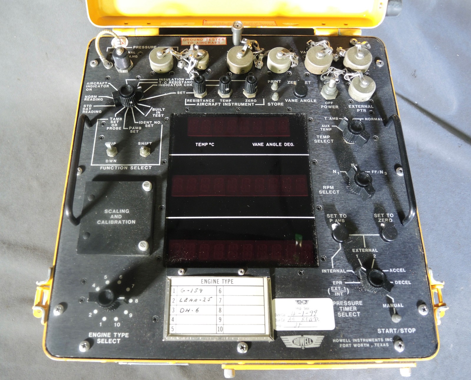 Avionics Howell H337NP-901 Engine Test Set Analyzer G-159 Lear-25 DH-6 Equipment