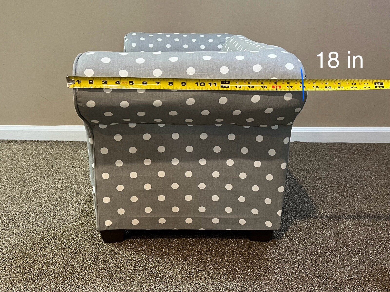 Gray Polka Dotted Toddler Sofa