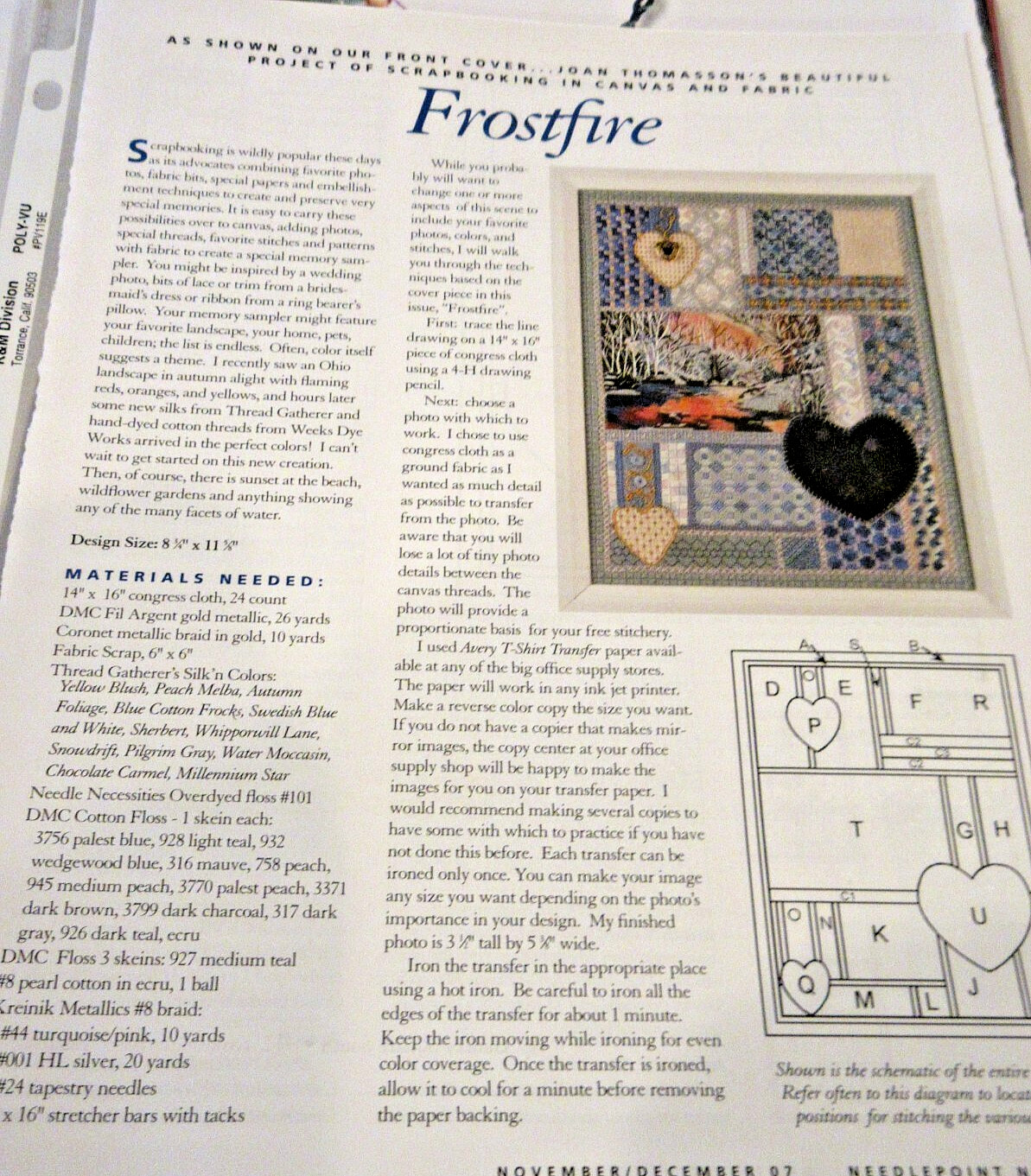 Joan Thomasson FROSTFIRE Needlepoint Pattern