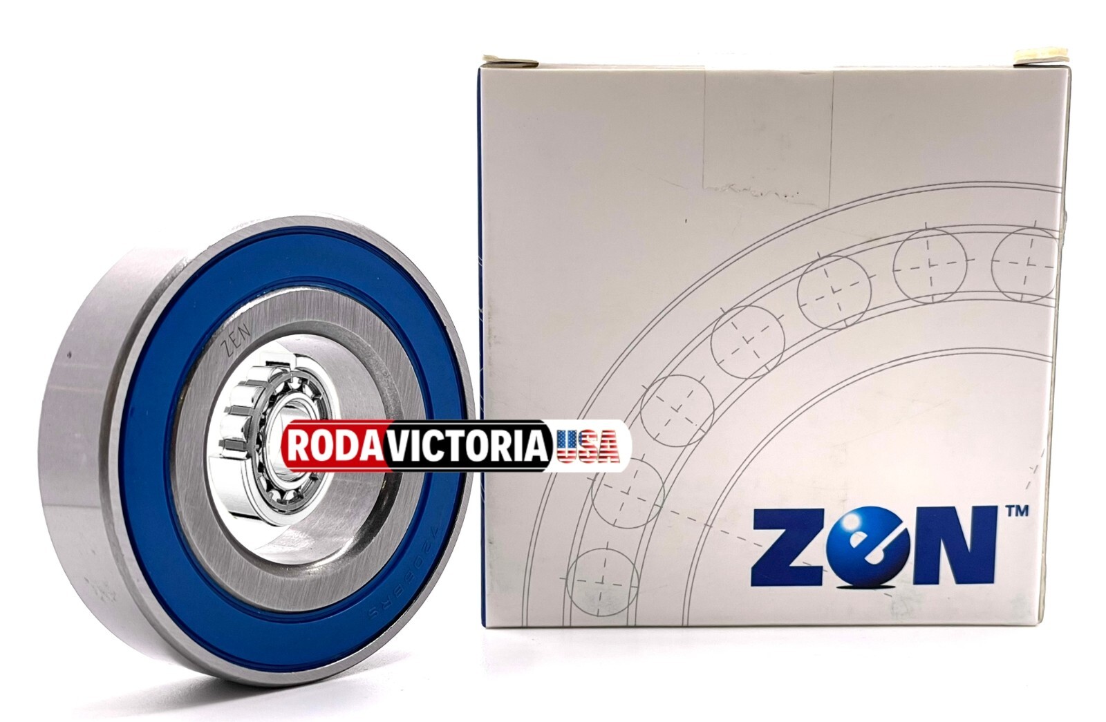 ZEN 7206 B 2RS Sealed Single Row Angular Contact Bearing 30x62x16mm 72062RS