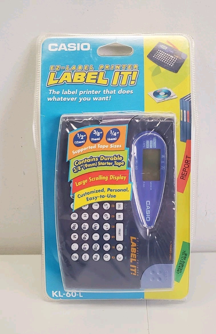 Casio LABEL IT! EZ-Label Printer Model KL-60-L New