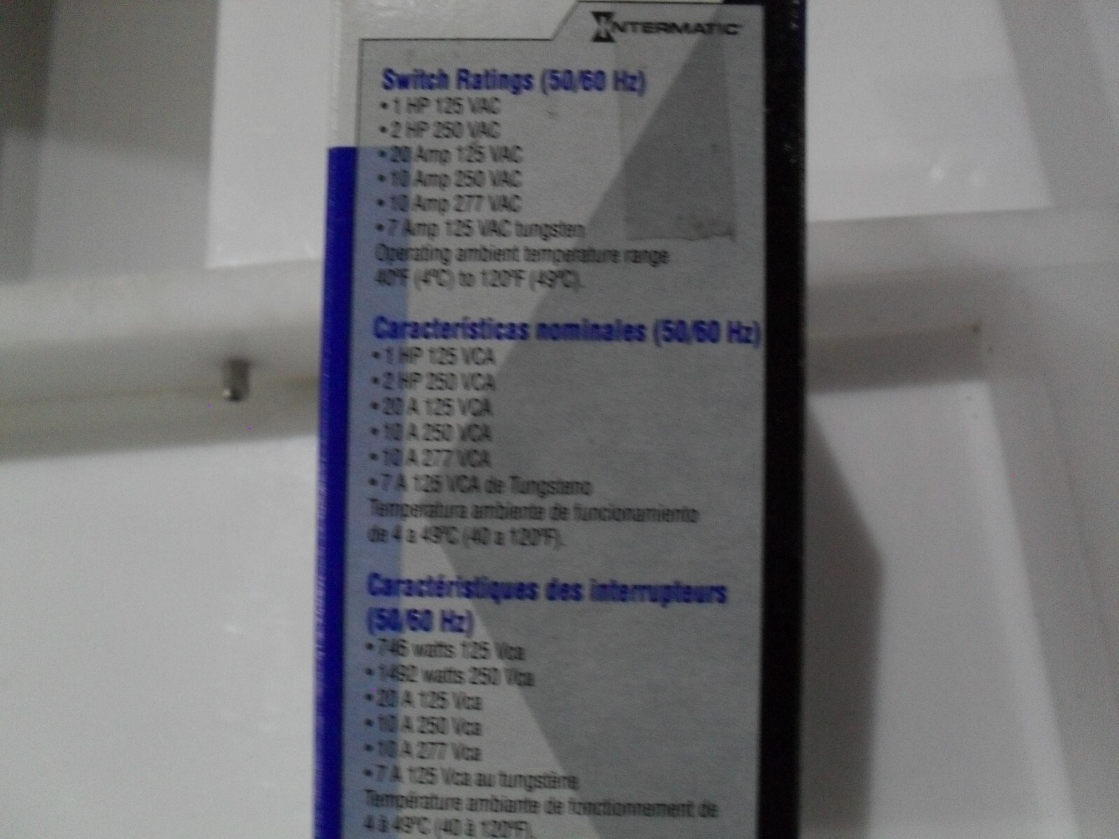 Intermatic FF60MHC Auto shut-Off timer SPST Silver
