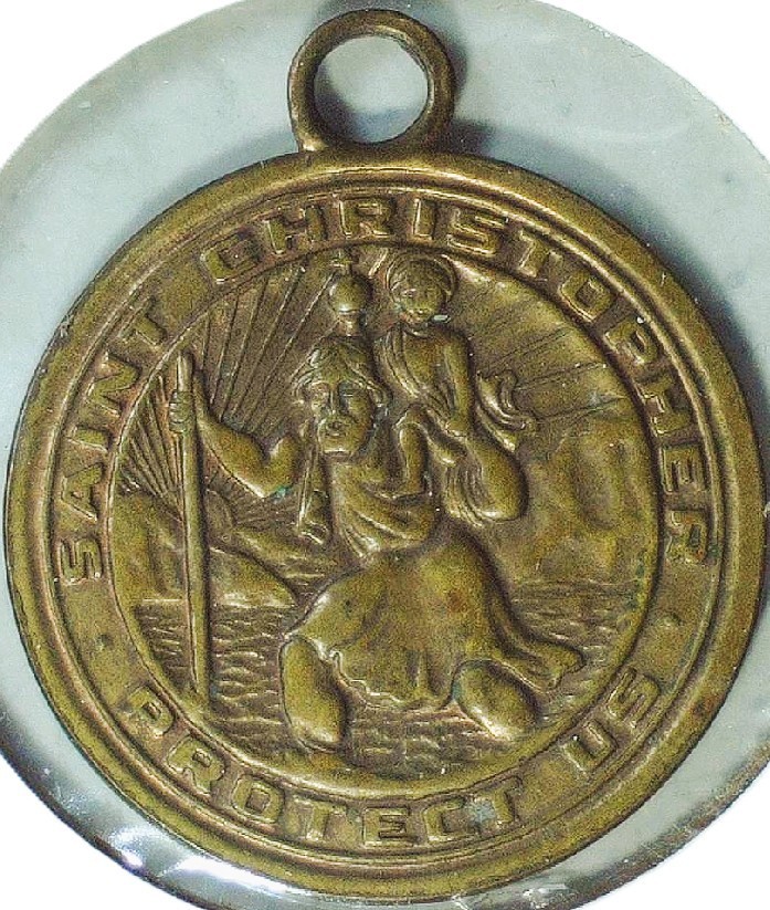 SAINT CHRISTOPHER PROTECT US MEDAL - NUMBERED - CALIFORNIA - 31 mm - EC 7971