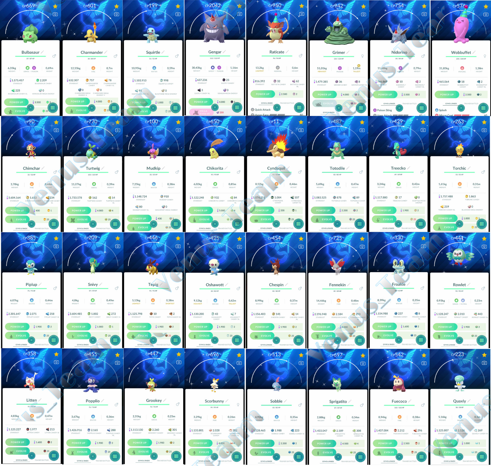 Pokémon Go - Shiny 10th Anniversary Edition Team Mystic Background - PTC - TRADE