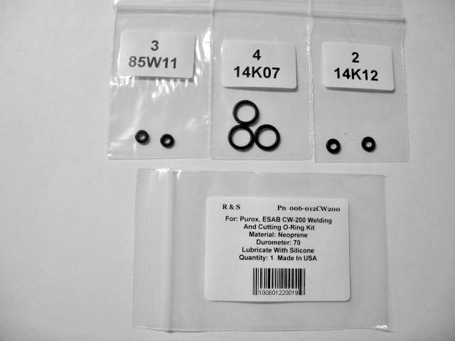 R&S O-ring Kit for Purox, ESAB CW-200 Torch / R&S 006-012CW200