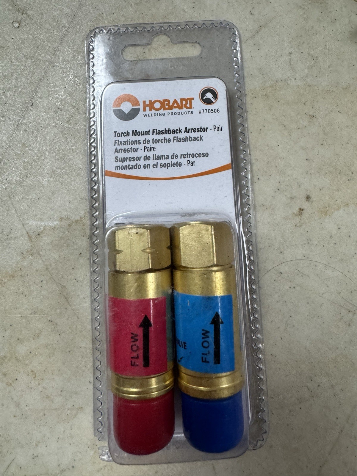 Hobart Torch Mount Flashback Arrestors Pair Acetylene MPN 770506