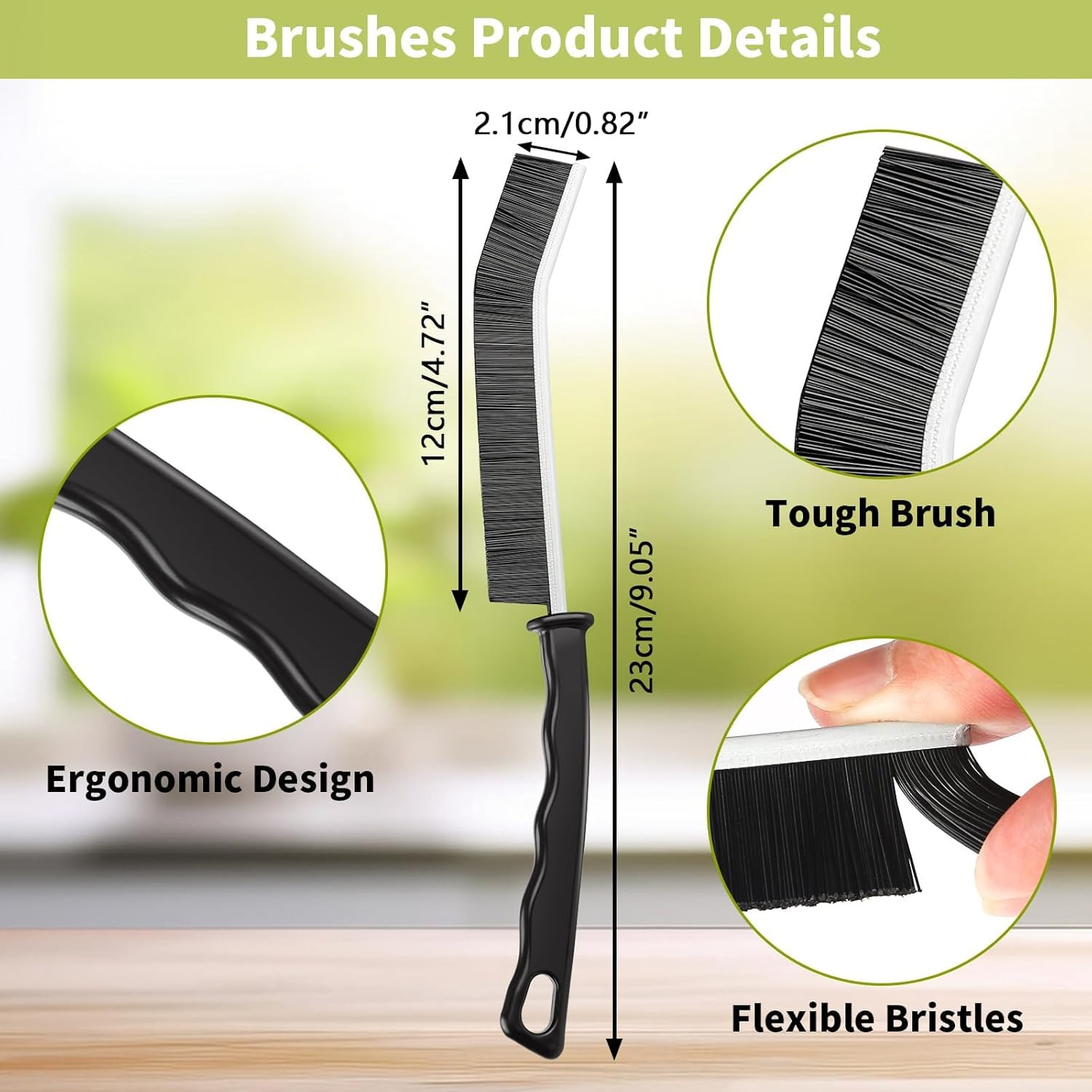 Crevice Cleaning Brush,Multifunctional Cleaning Brush Tool,Bathroom Gap Brush,Gr