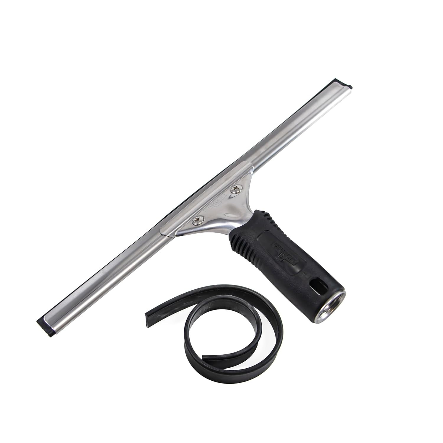 Heavy-Duty 12” Squeegee with Replacement Rubber for Effortless Window Care