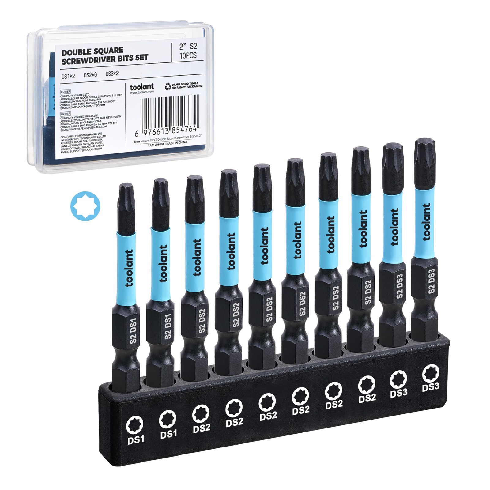 toolant 8 Point Star Bit,Double Square Bit Set 10Pcs-Double