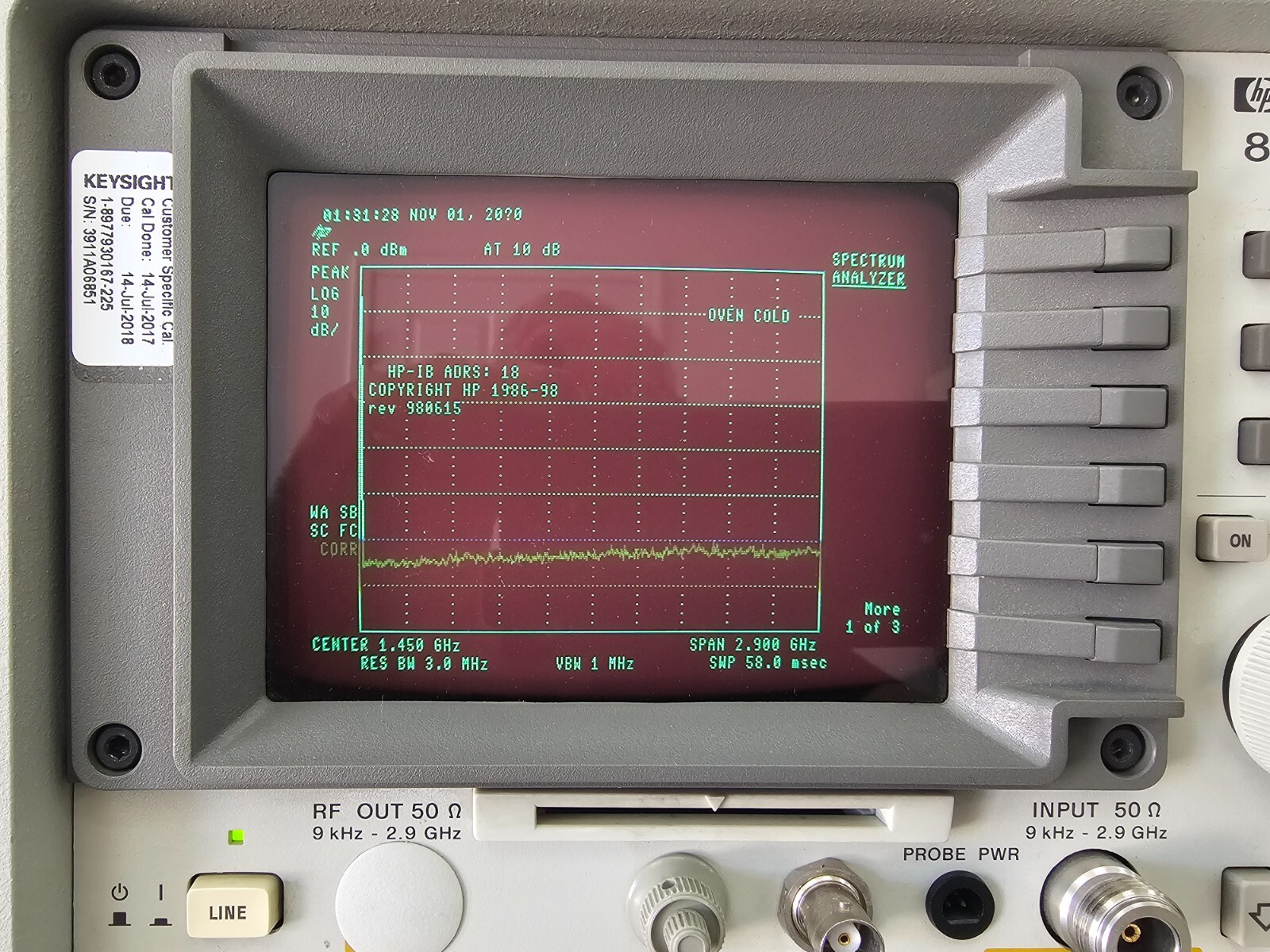 Hewlett Packard 8594E Spectrum Analyzer 9kHz-2.9GHz Options 041 140 New CRT