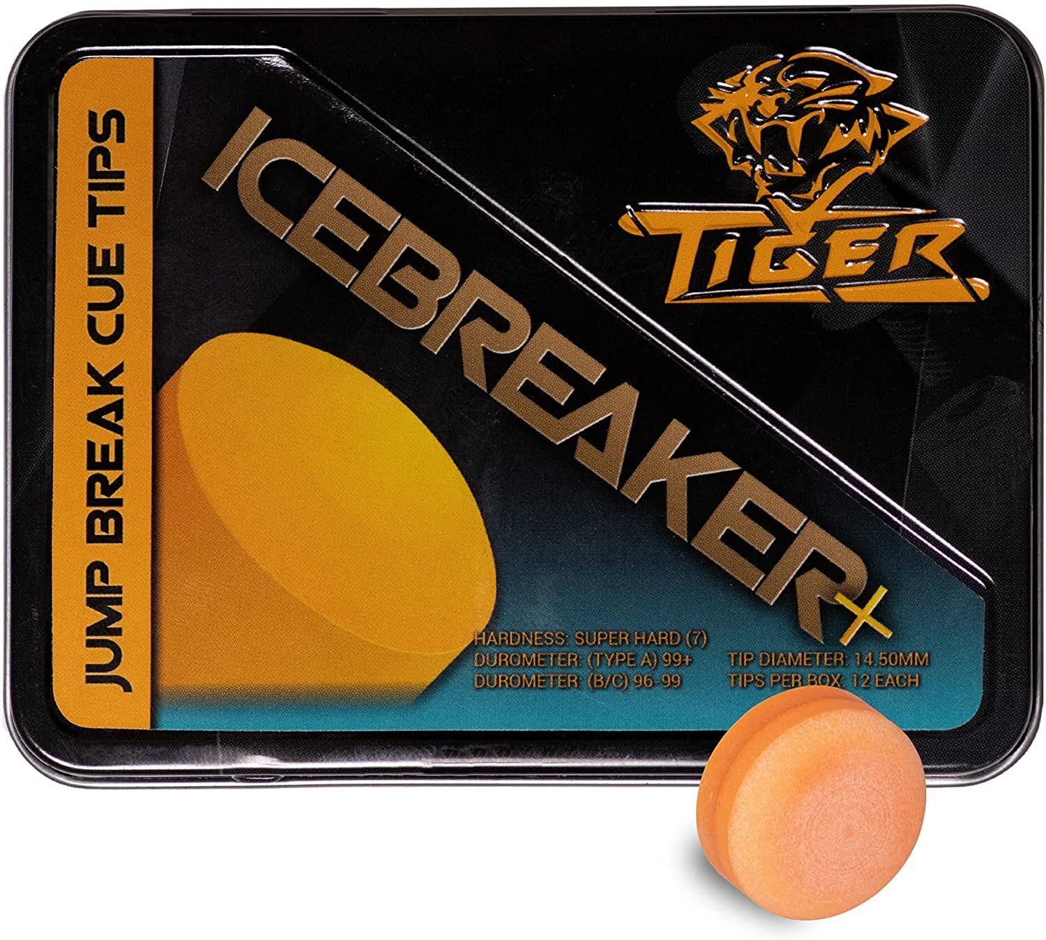 Tiger Icebreaker+ Jump Break Billiard Pool CUE TIP - Super Hard -14.5 mm