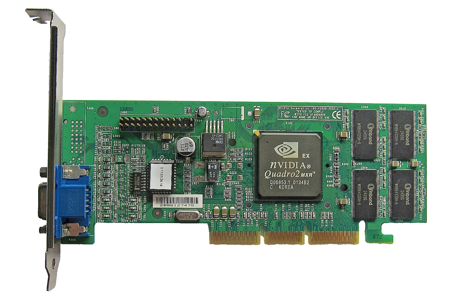 Genuine Dell 5F734 Quadro2 MXR 32MB AGP Video Card