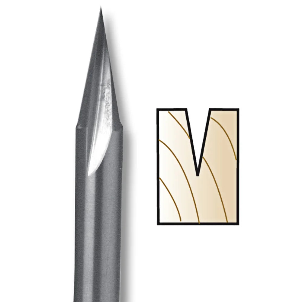 Whiteside Carving Liner Bit 1/4 in. SH x 1/4 in. CD x 5/8 in. PL