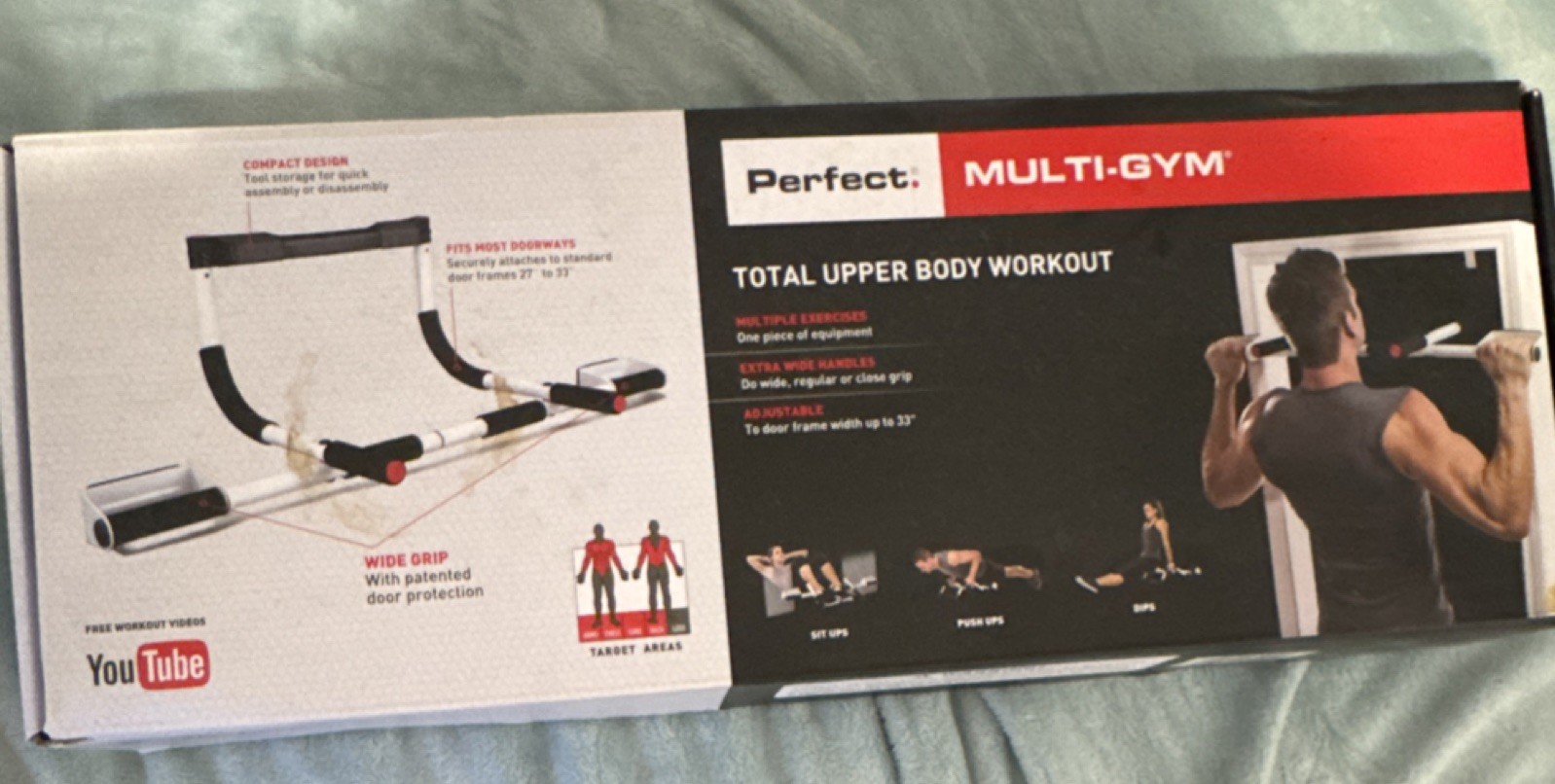 Perfect Fitness Multi-Gym Pull Up Bar Wide Grip Doorway Steel Home Gym Equipment