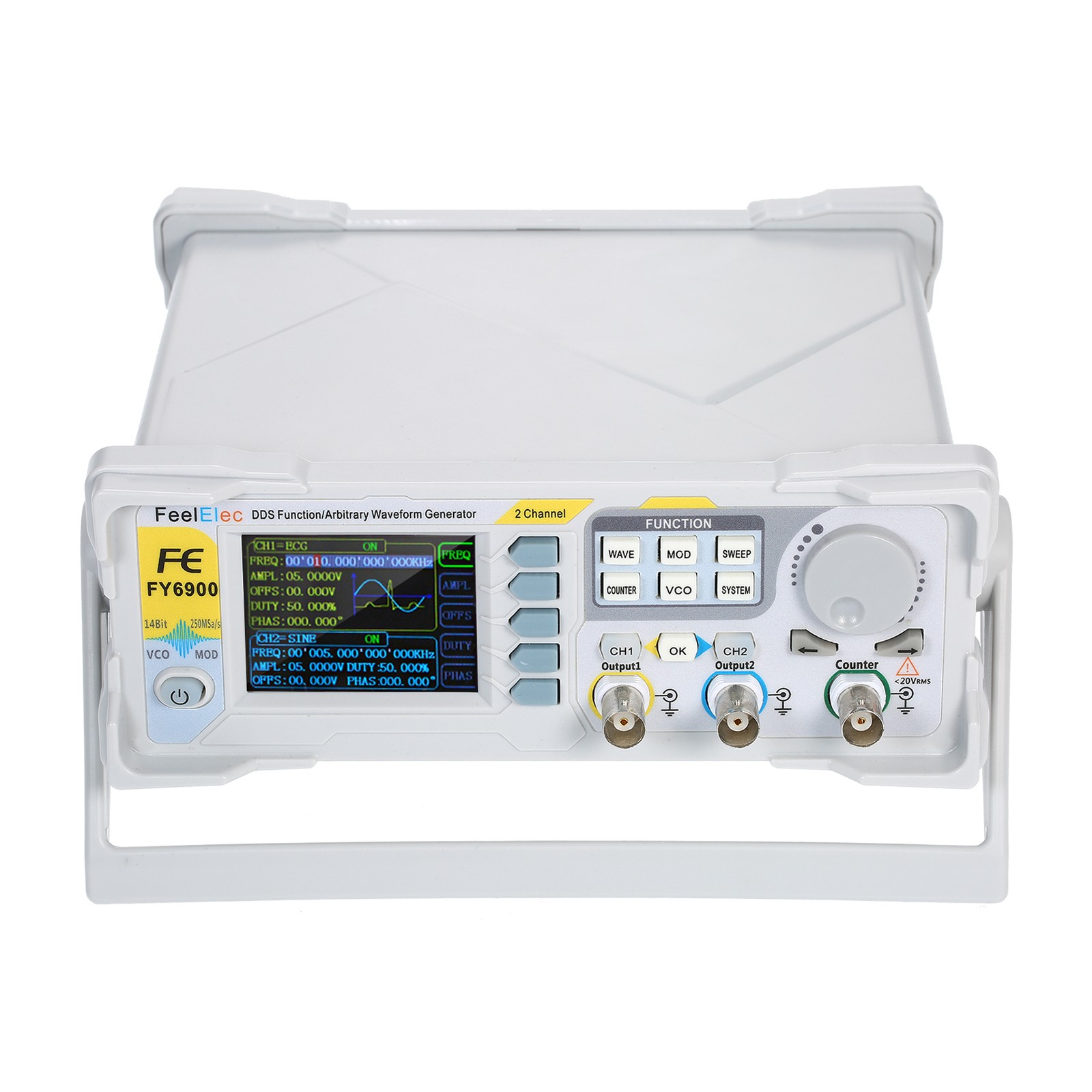 Dual-Channel 60MHz DDS Function Generator 250MSa/s Waveform Pulse Source V1
