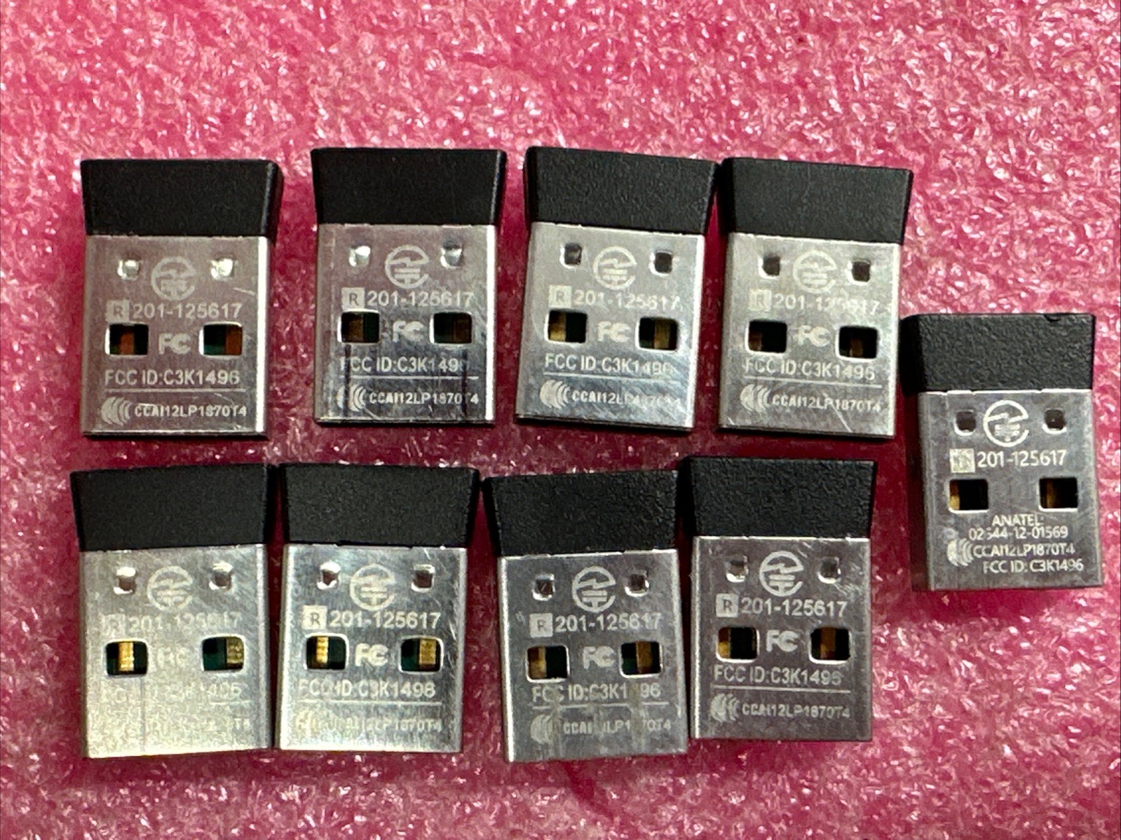 Lot Of 9 Microsoft Wireless Mouse USB Receiver Dongle 1496 201-125617