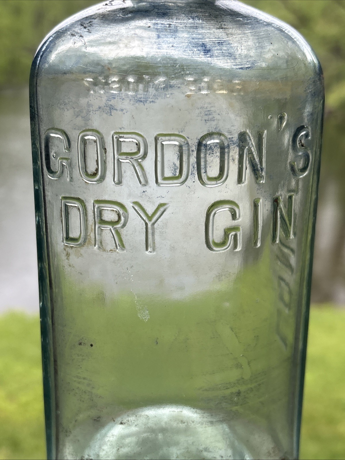 Gordon’s Dry Gin Embossed Bottle; London England