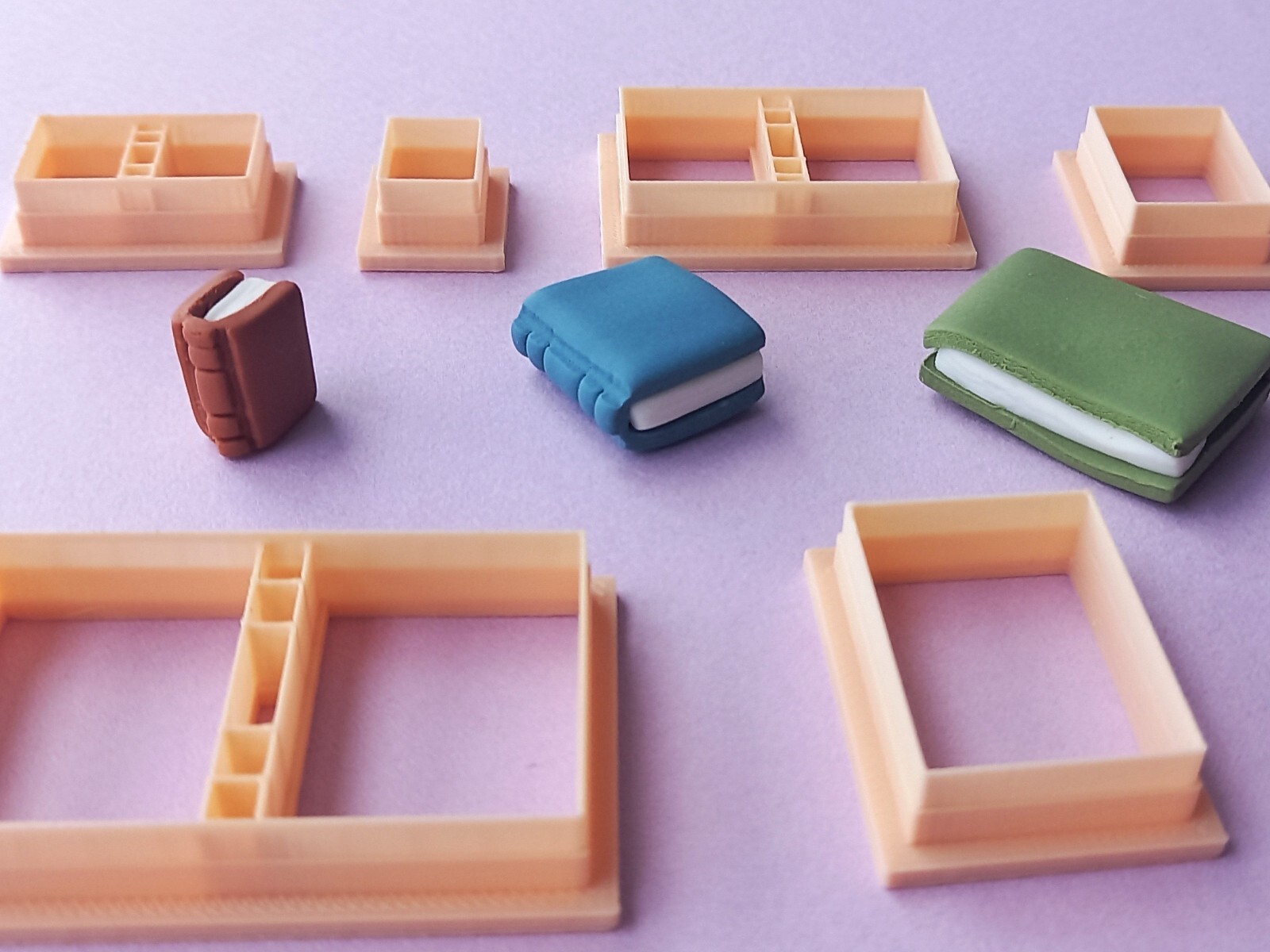 3D Cute Book Polymer Clay Cutter Set of  | Clay Tools Maxi Mini Bundle