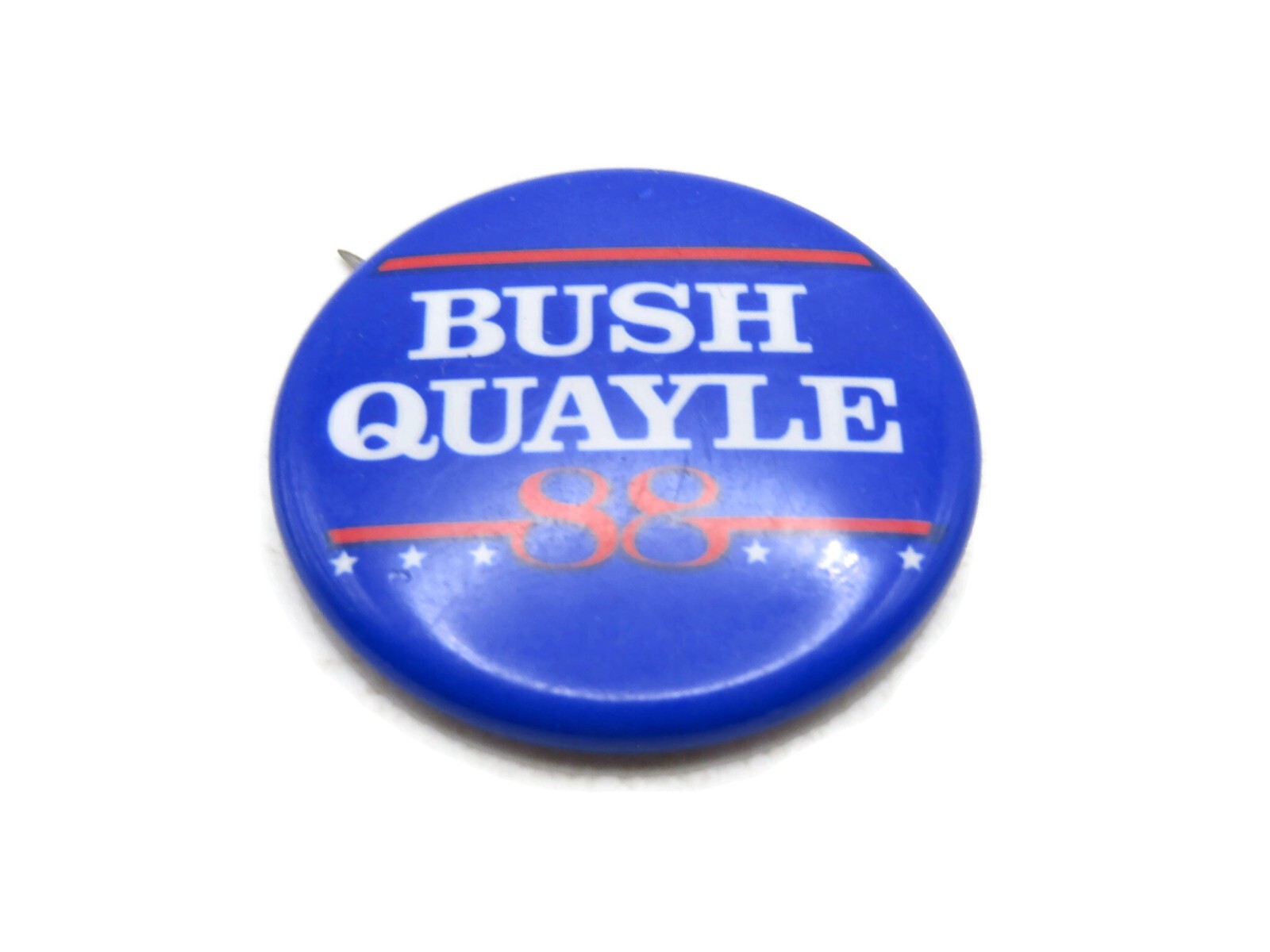 Vintage 1988 Bush Quayle Republican Presidential Campaign Pinback Button Blue