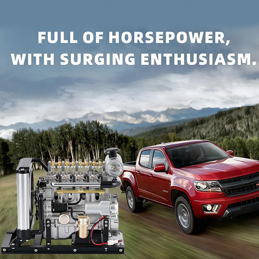 DIY Mini 4-Cylinder Diesel Engine Model Kit That Runs Engine Mechanical Metal